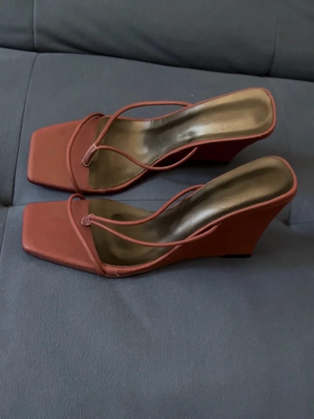 Women's Square-Toe Strappy Mule - Rust Red